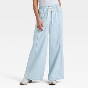 NWT Sz L, Universal Thread High-Rise Drawstring Wide Leg Relaxed Fit Beach Pants